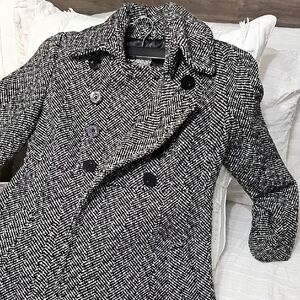 Guess Black and White Herringbone Jacket